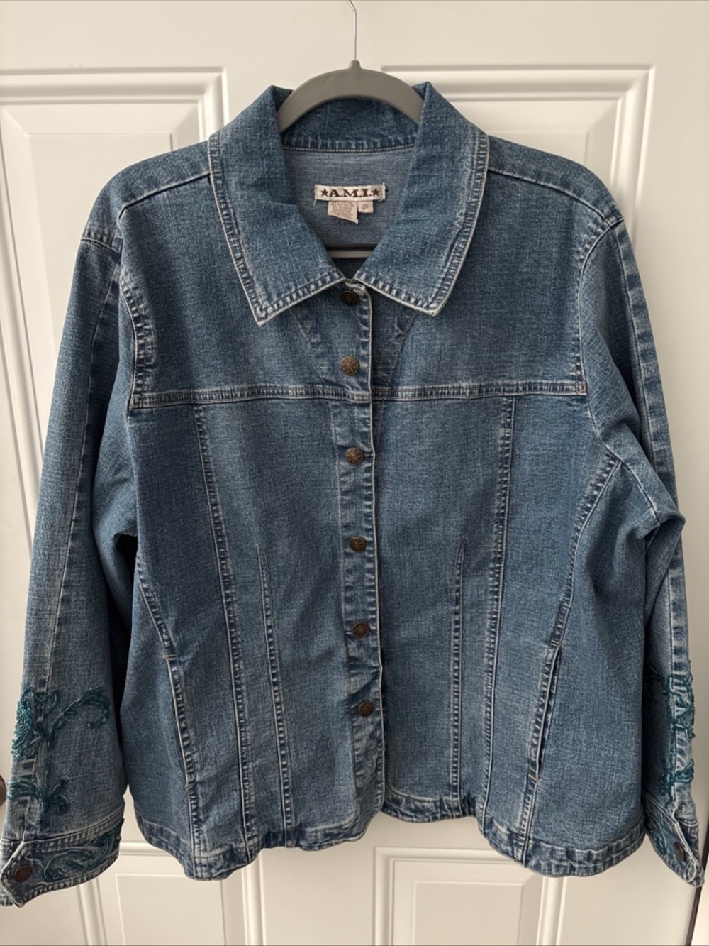 Ami Washed Blue Denim Shirt Jacket